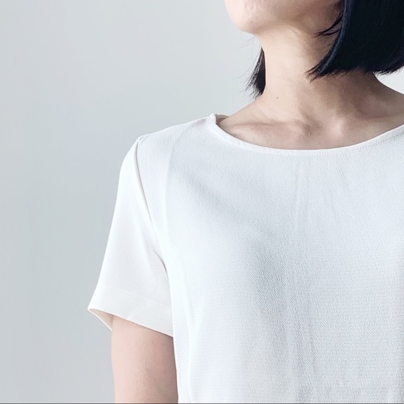 MINIMALIST SHIFT DRESS - ECRU - Picture 6 of 8